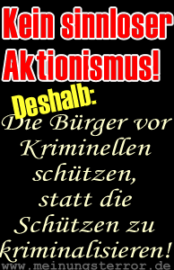 Stoppt Aktionismus!
